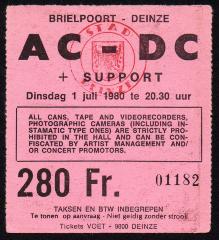 Toegangstickets voor concert AC/DC in de Brielpoort