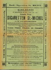 Affiche 'Groote Prijs' Sigaretten St.-Michel te Deinze