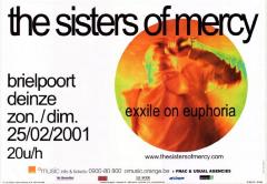 Aankondiging optreden van The Sisters of Mercy in de Brielpoort