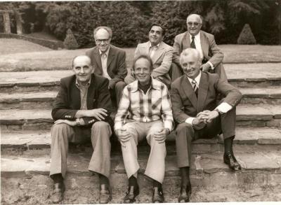 Historische foto uit 1976 met de burgemeesters van de deelgemeenten van Gavere voor de fusie op 1/1/1977