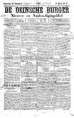 De Deinsche Burger: Zondag 21 januari 1883