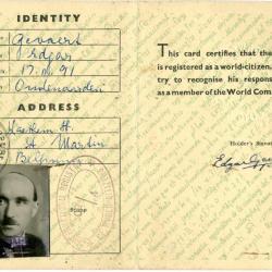 Identity Card World Citizen Edgar Gevaert